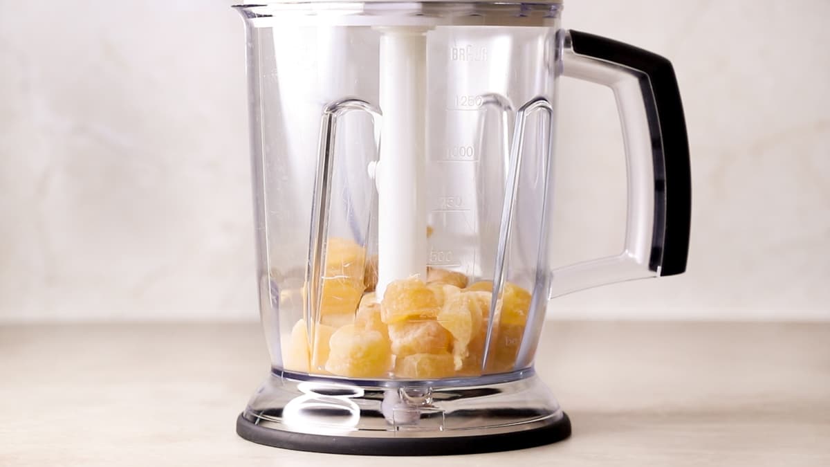Crystallized ginger in a food processor