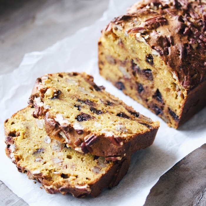Spiced Pumpkin Loaf with Dark Chocolate and Pecans