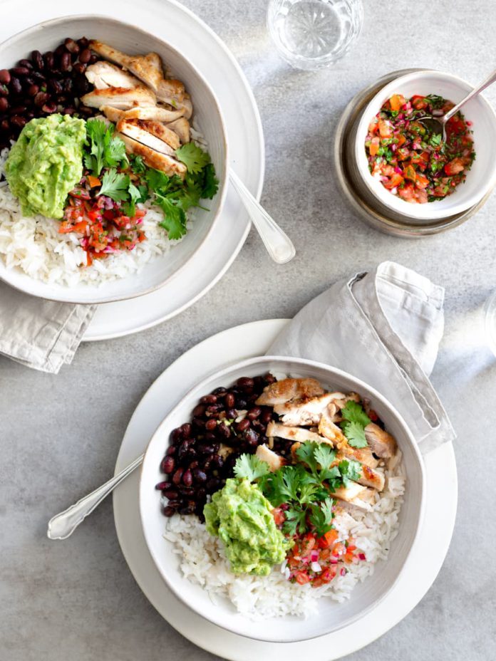 Chicken Burrito Bowls with Pico de Gallo - Real Food Healthy Body