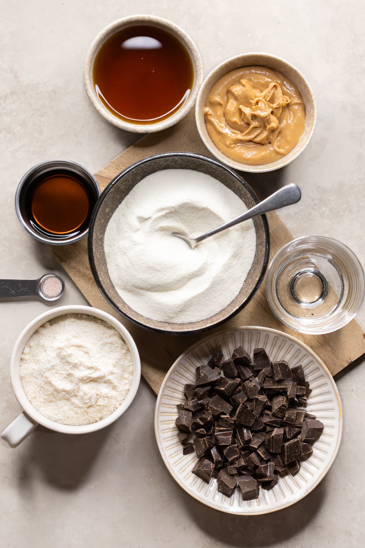 Ingredients for Cookie Dough Protein Bars with Collagen Powder