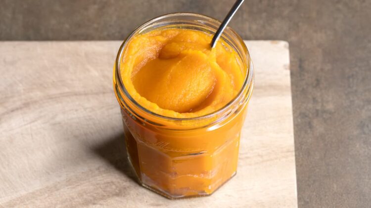 Pumpkin puree served in a jar