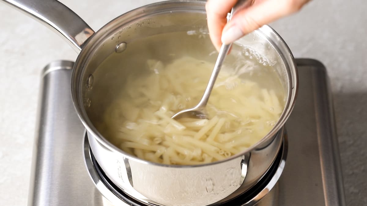 Boil the gluten-free pasta according to the packet instructions