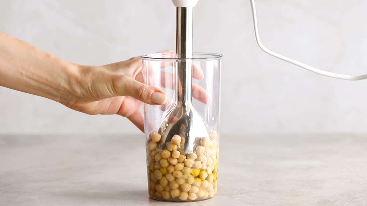 Blend the hummus until smooth