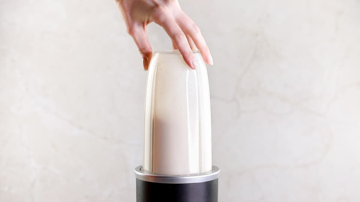 Blend the oat milk for 20 seconds only