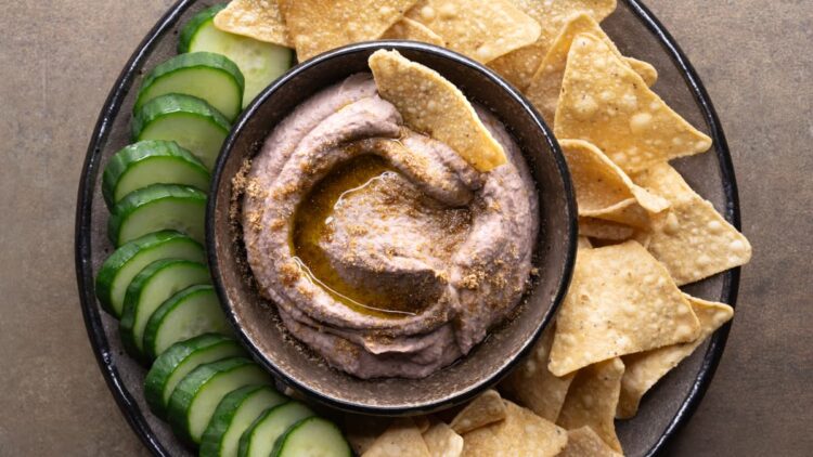 Black bean dip served in a bowl