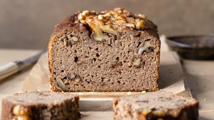 Coconut flour banana bread with walnuts