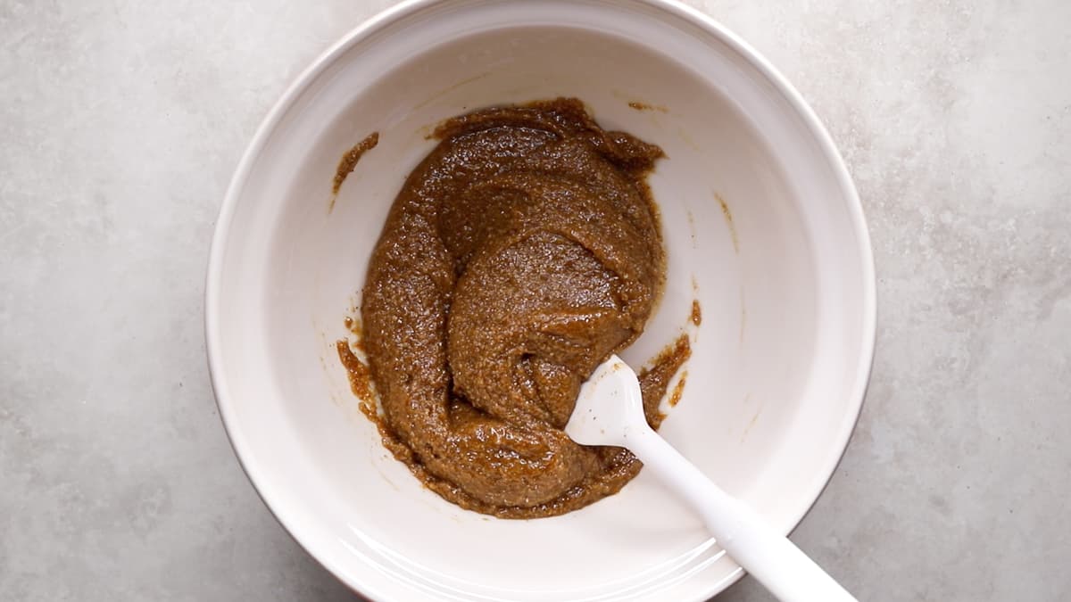 Mix the batter for the almond blondies