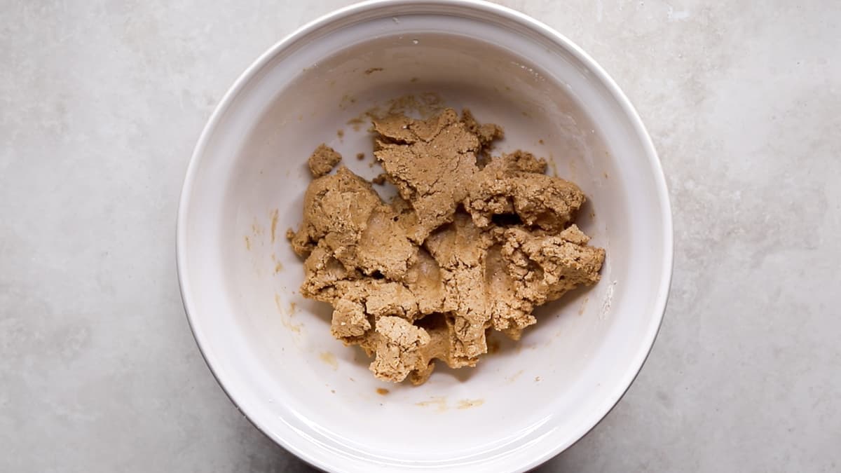 Mix the protein bar ingredients until you get a dough