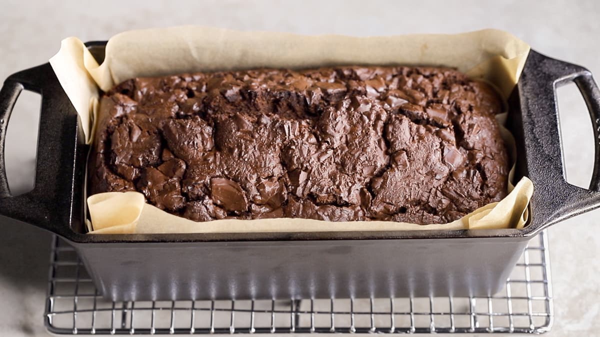 Allow the chocolate zucchini bread to cool before slicing
