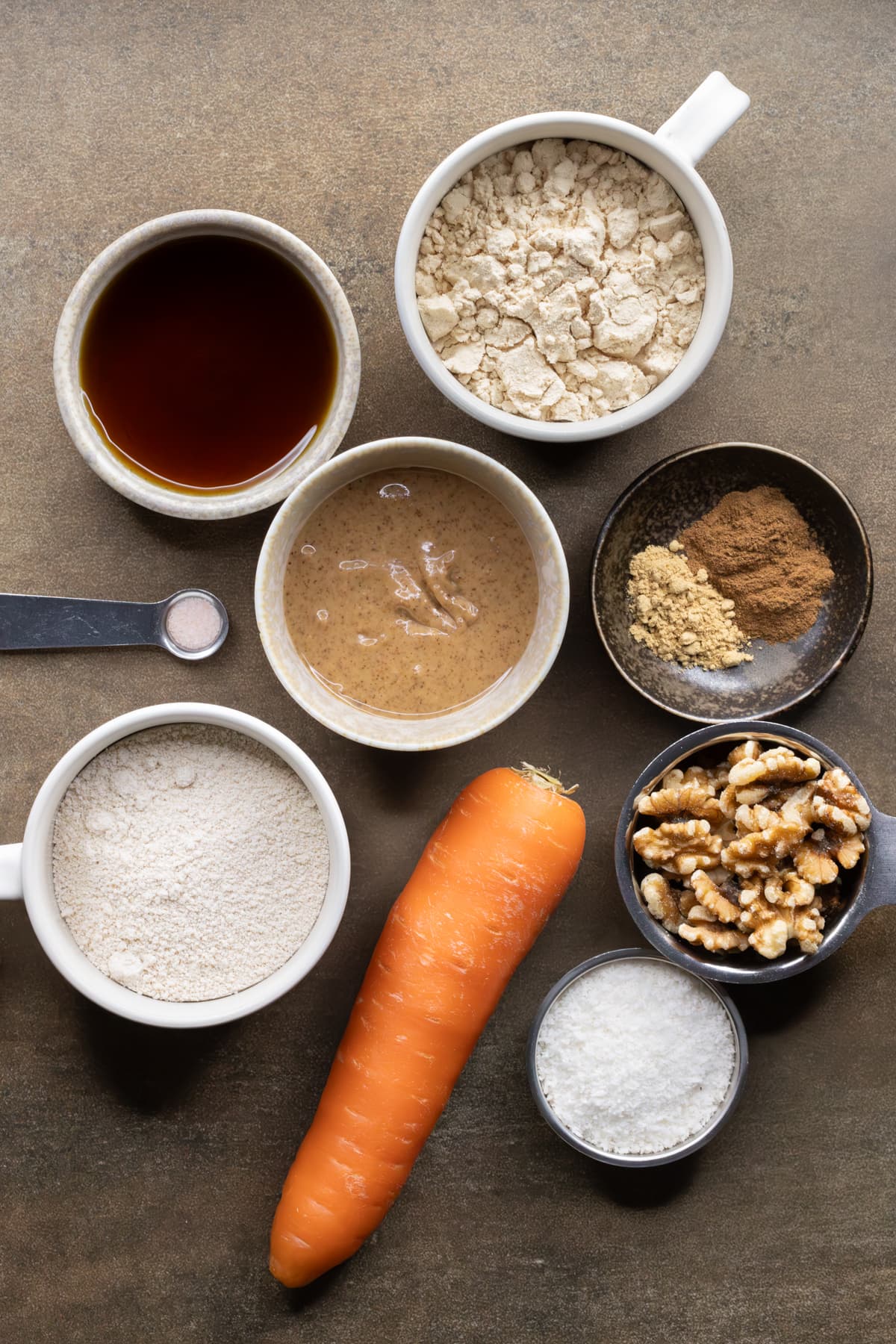 Ingredients for carrot cake protein balls