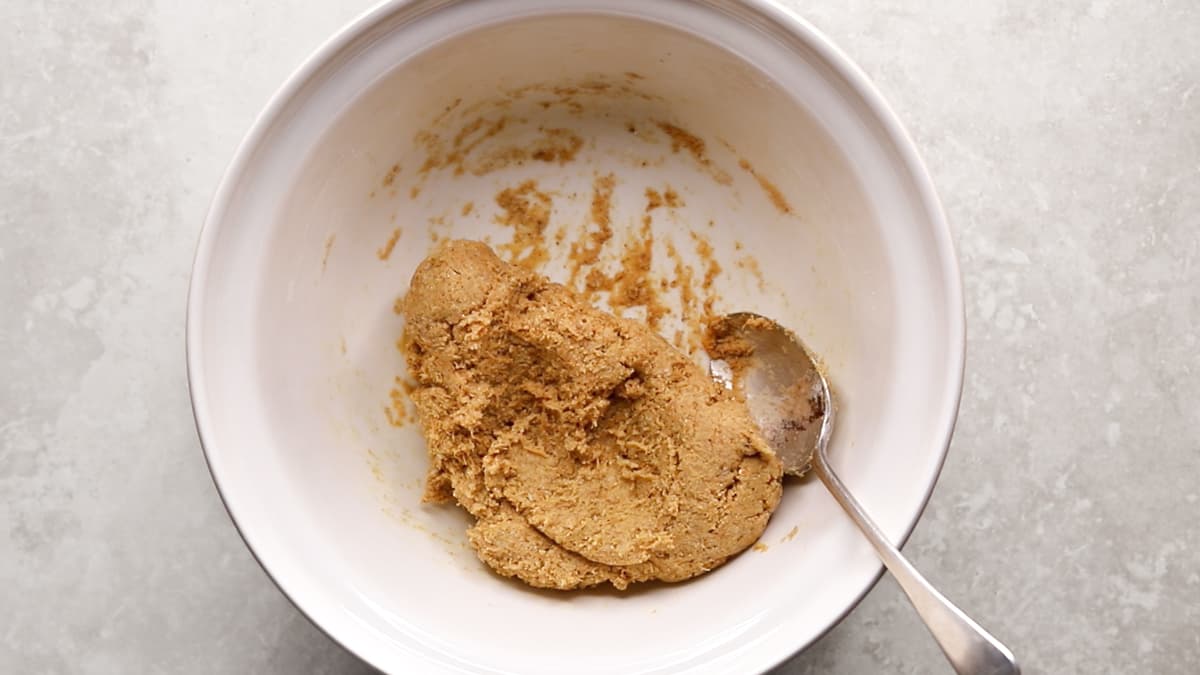 Mix the protein ball ingredients in a bowl to form a dough